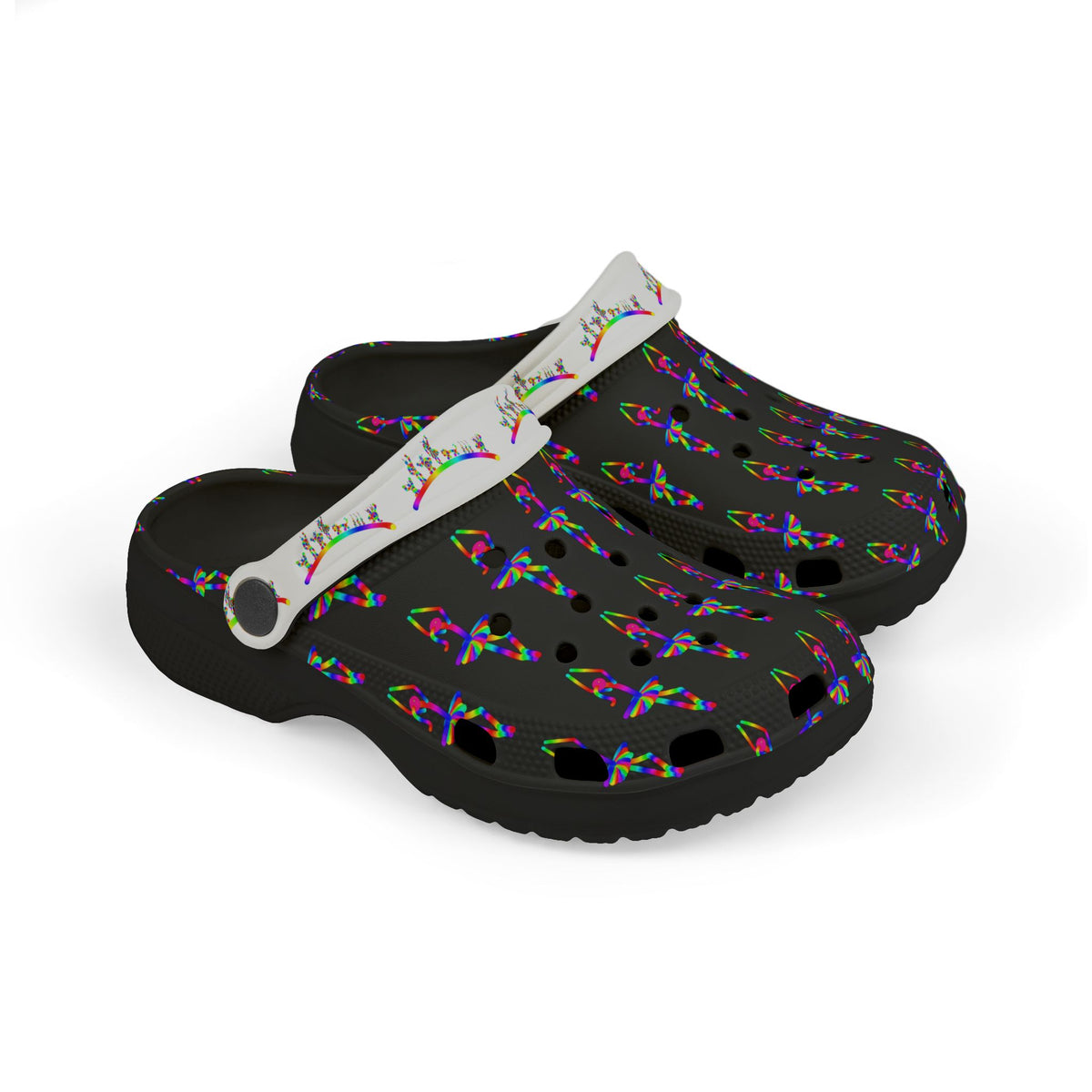 Marty Martians Ballerina in Black / Kid's EVA Foam Clogs (AOP)