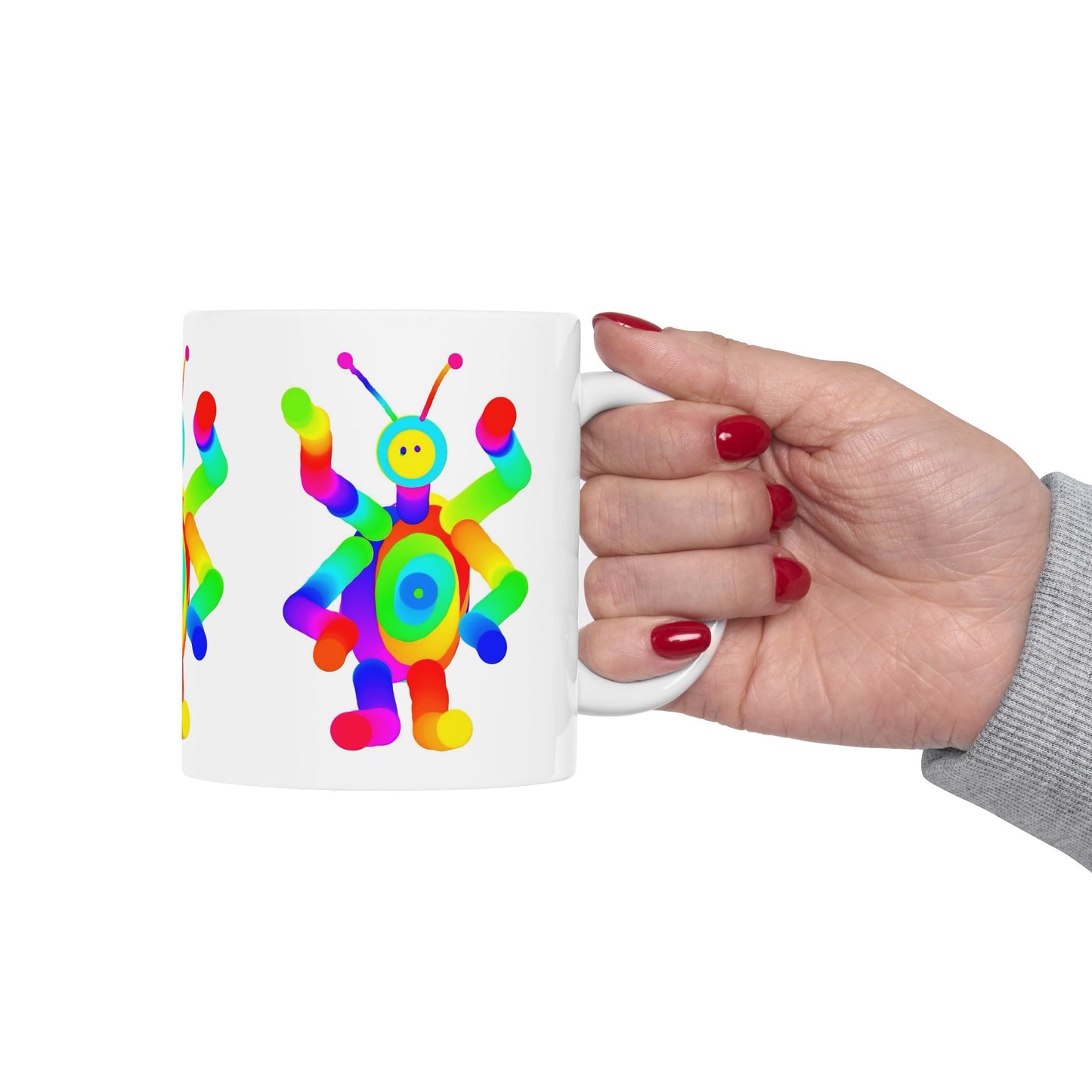 Four Armed Martian Ceramic Mug, (11oz, 15oz)