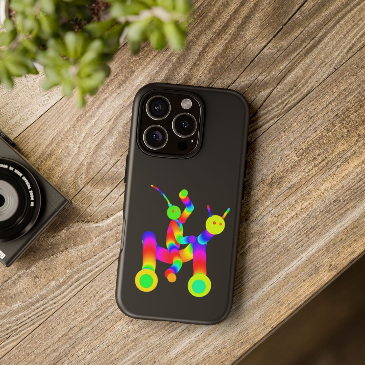 Marty Martians Riding Robot in Black  / Phone Cases