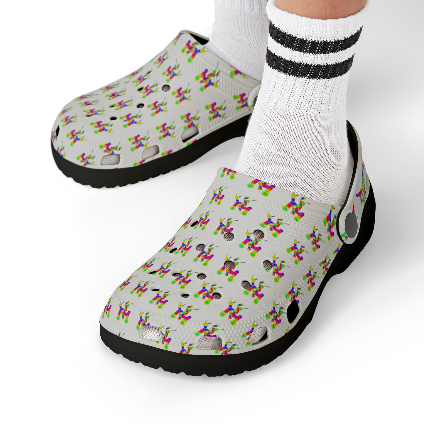 Marty Martian on Riding Robot / Kid's EVA Foam Clogs (AOP)