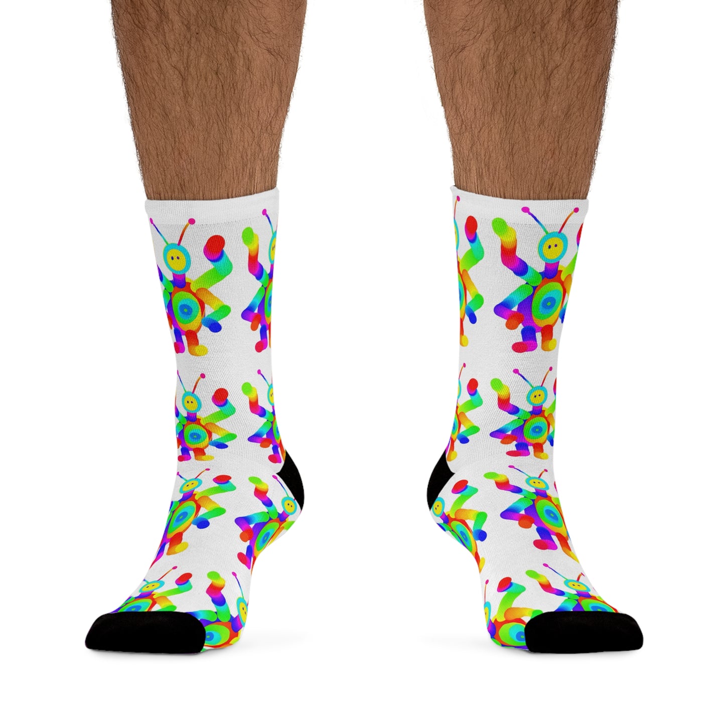 Four Armed Martian / White / Recycled Poly Socks
