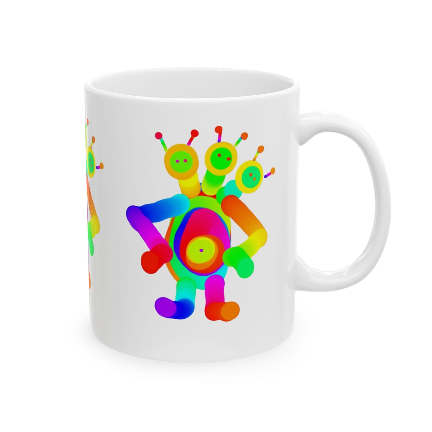 Three Headed Martian Ceramic Mug, (11oz, 15oz)