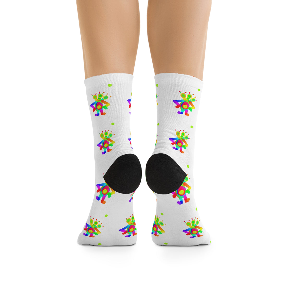 Three Headed Marty Martians / White / Recycled Poly Socks