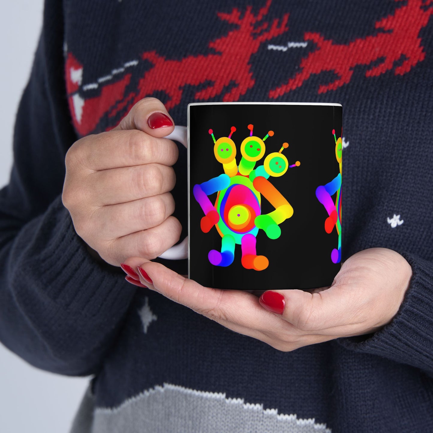 Three Headed Martian Ceramic Mug, (11oz, 15oz)