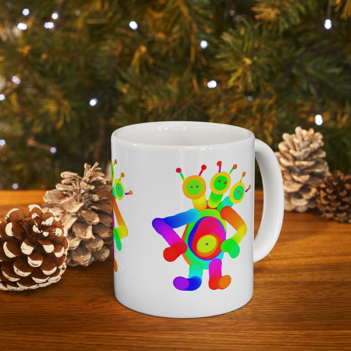 Three Headed Martian Ceramic Mug, (11oz, 15oz)