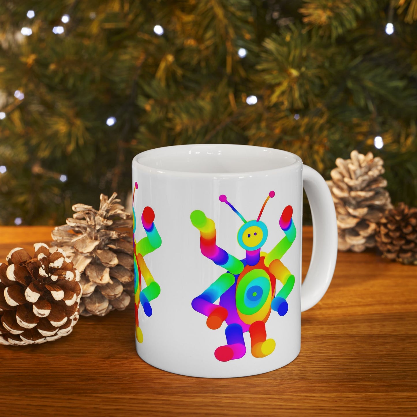 Four Armed Martian Ceramic Mug, (11oz, 15oz)