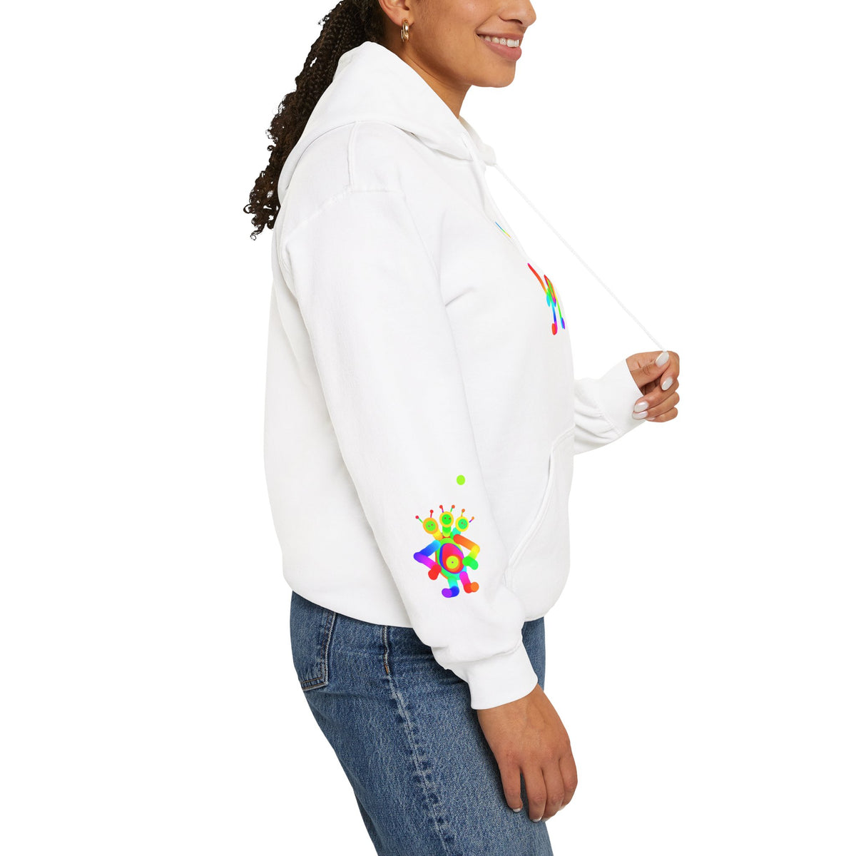 Marty Martians Waving with Little Friend / Unisex Heavy Blend™ Hooded Sweatshirt