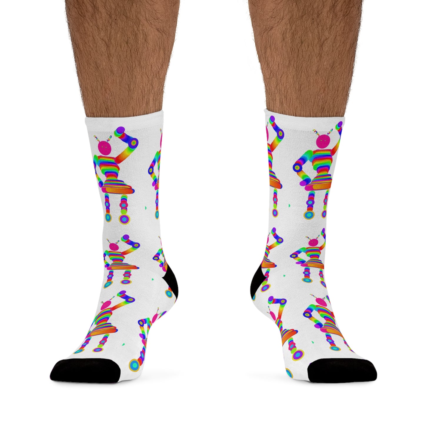 Marty Martians Robot Girl / White / Recycled Poly Socks