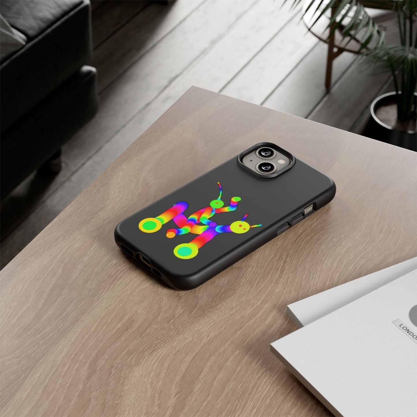 Marty Martians Riding Robot in Black  / Phone Cases