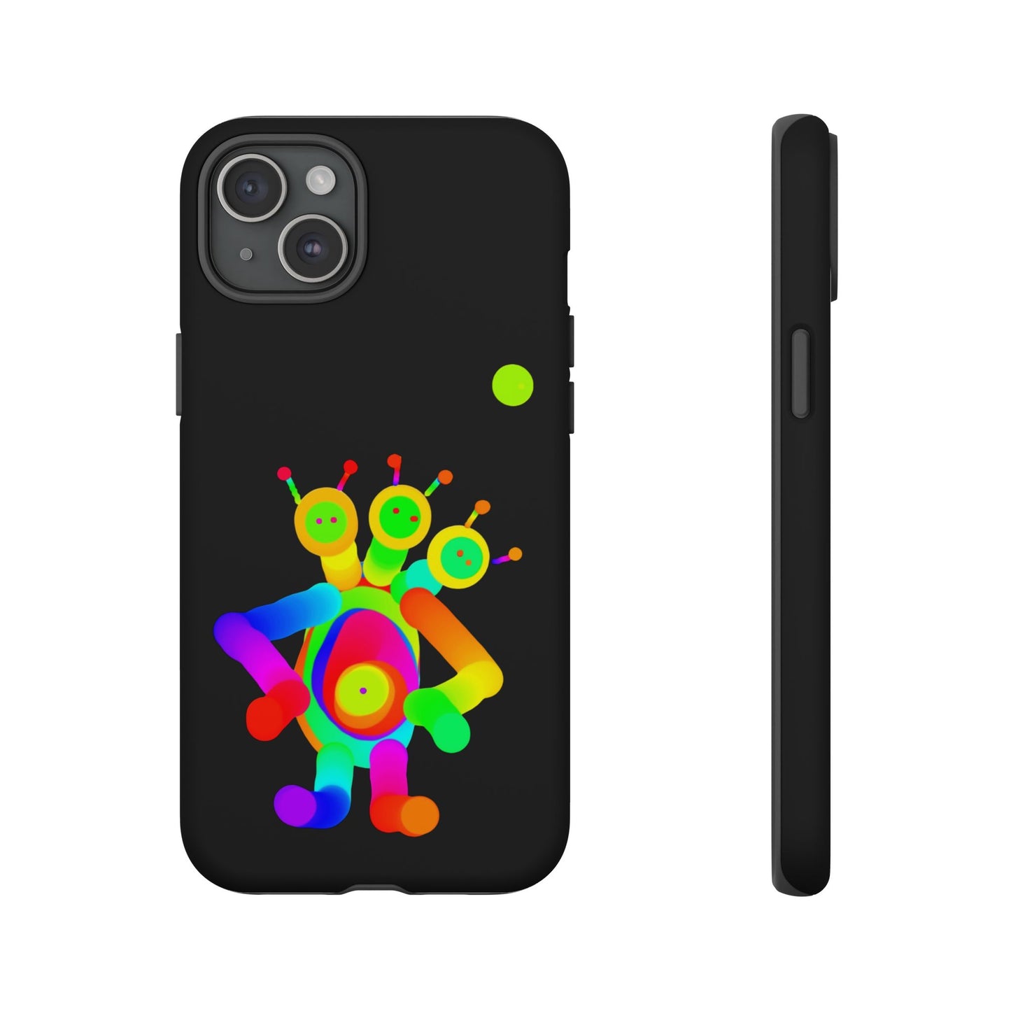 Three Headed Martian with Green Moon / Phone Cases