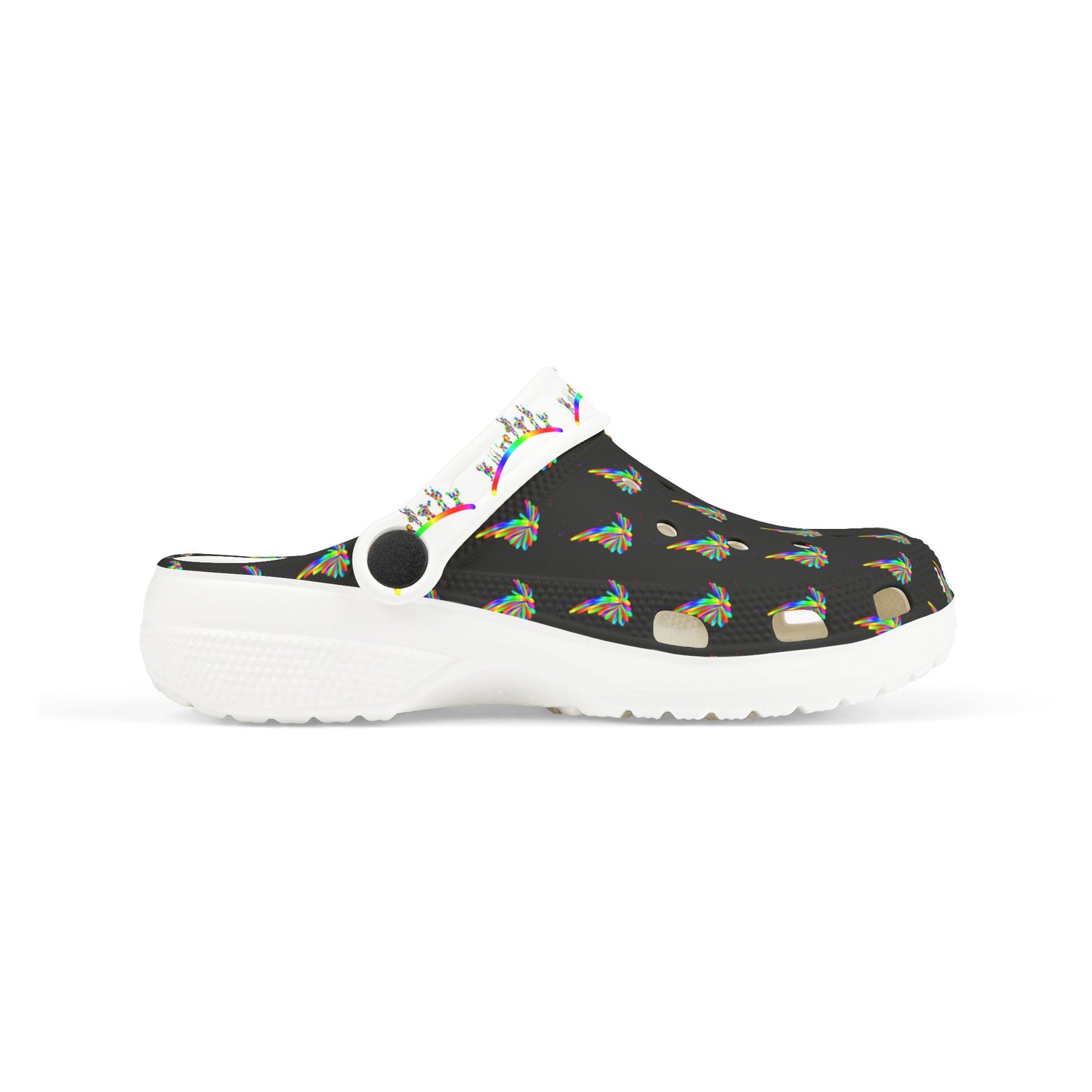 Marty Martians Butterfly in Black / Kid's EVA Foam Clogs (AOP)