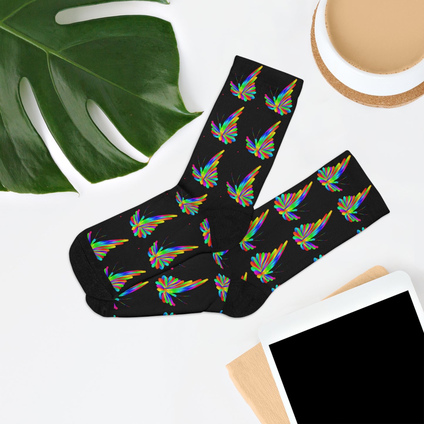 Marty Martians Butterfly / Black / Recycled Poly Socks