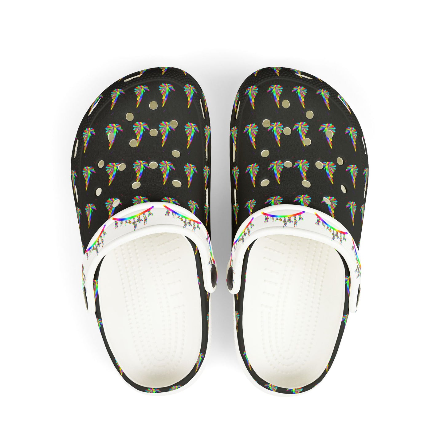 Marty Martians Butterfly in Black / Kid's EVA Foam Clogs (AOP)