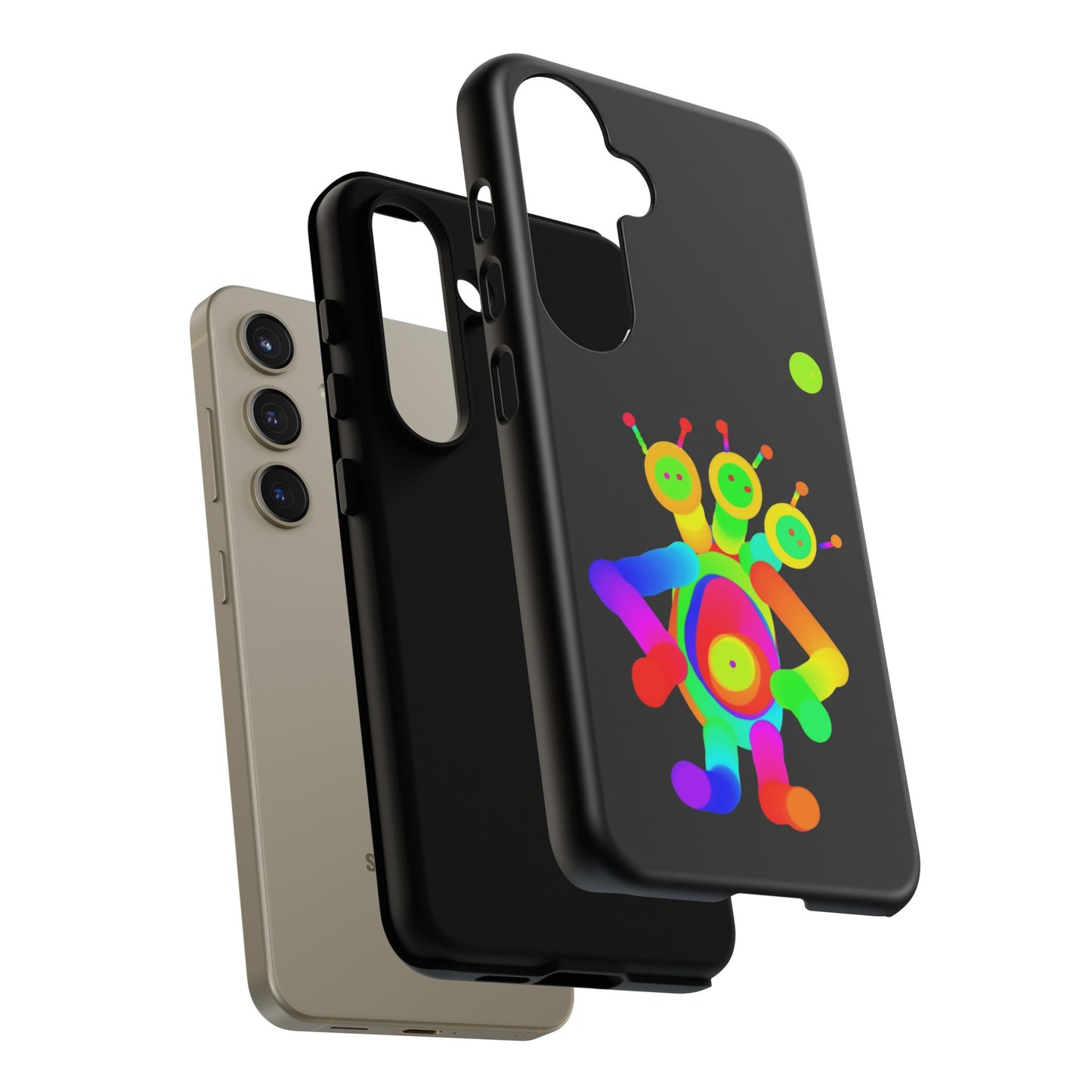 Three Headed Martian with Green Moon / Phone Cases