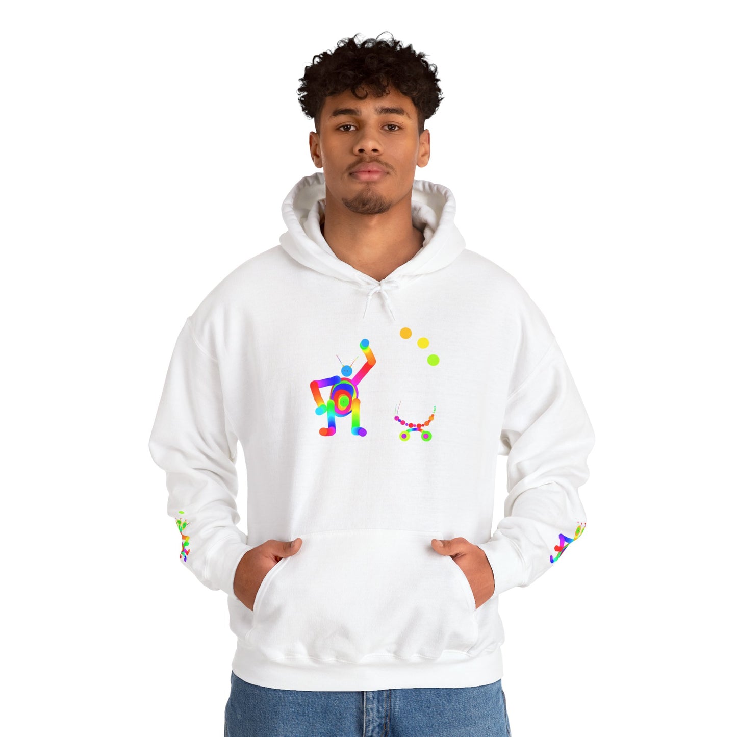 Waving Martian with Little Friend / Unisex Heavy Blend™ Hooded Sweatshirt