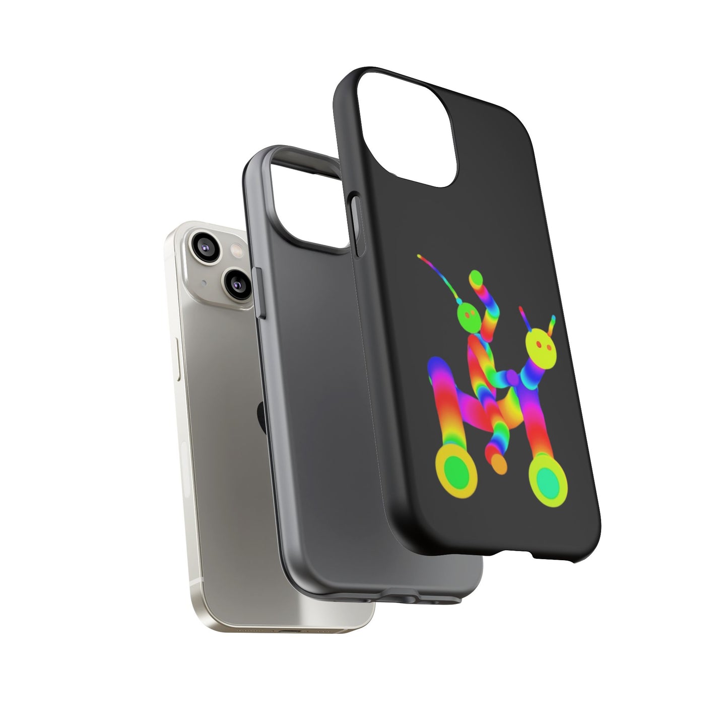Marty Martians Riding Robot in Black  / Phone Cases