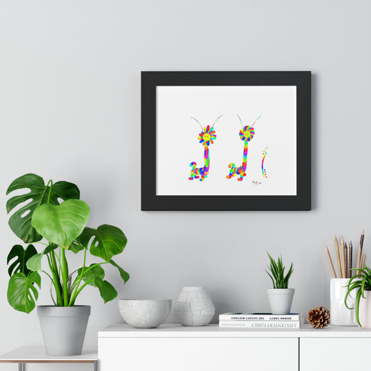 Marty Martians Long Neck with Mane Animals / Framed Horizontal Poster