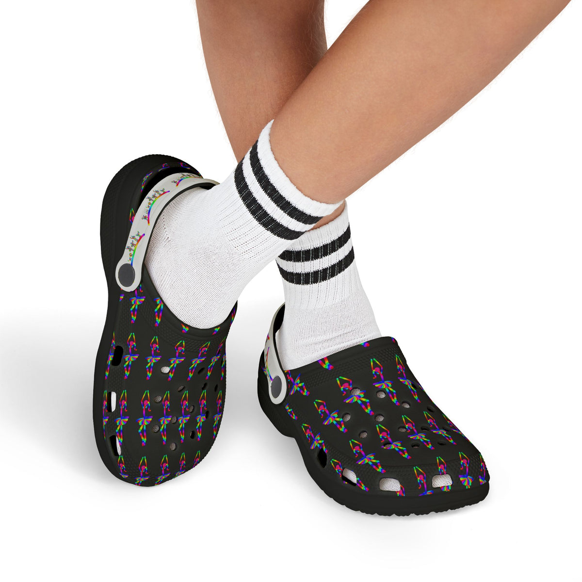 Marty Martians Ballerina in Black / Kid's EVA Foam Clogs (AOP)