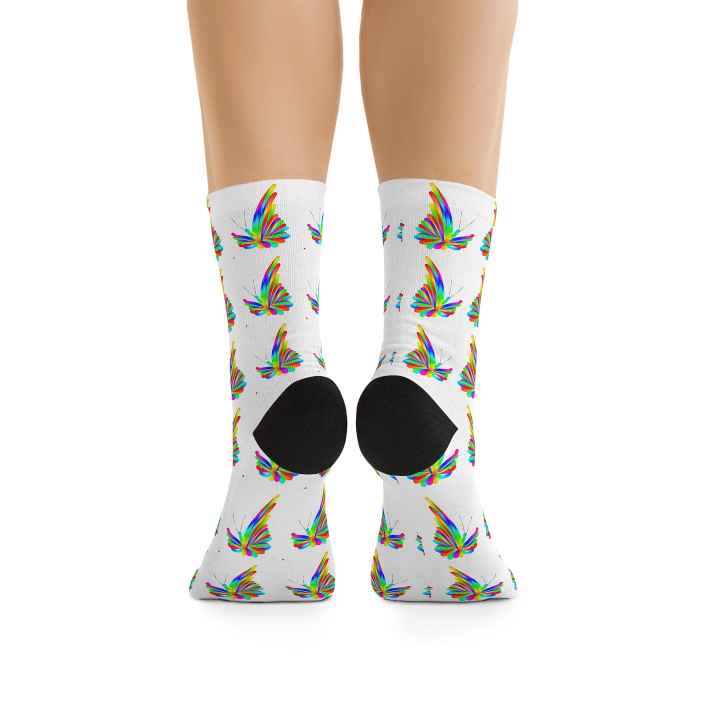 Marty Martians Butterfly / White / Recycled Poly Socks