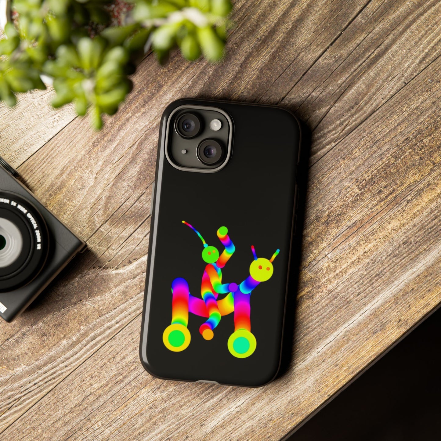 Marty Martians Riding Robot in Black  / Phone Cases
