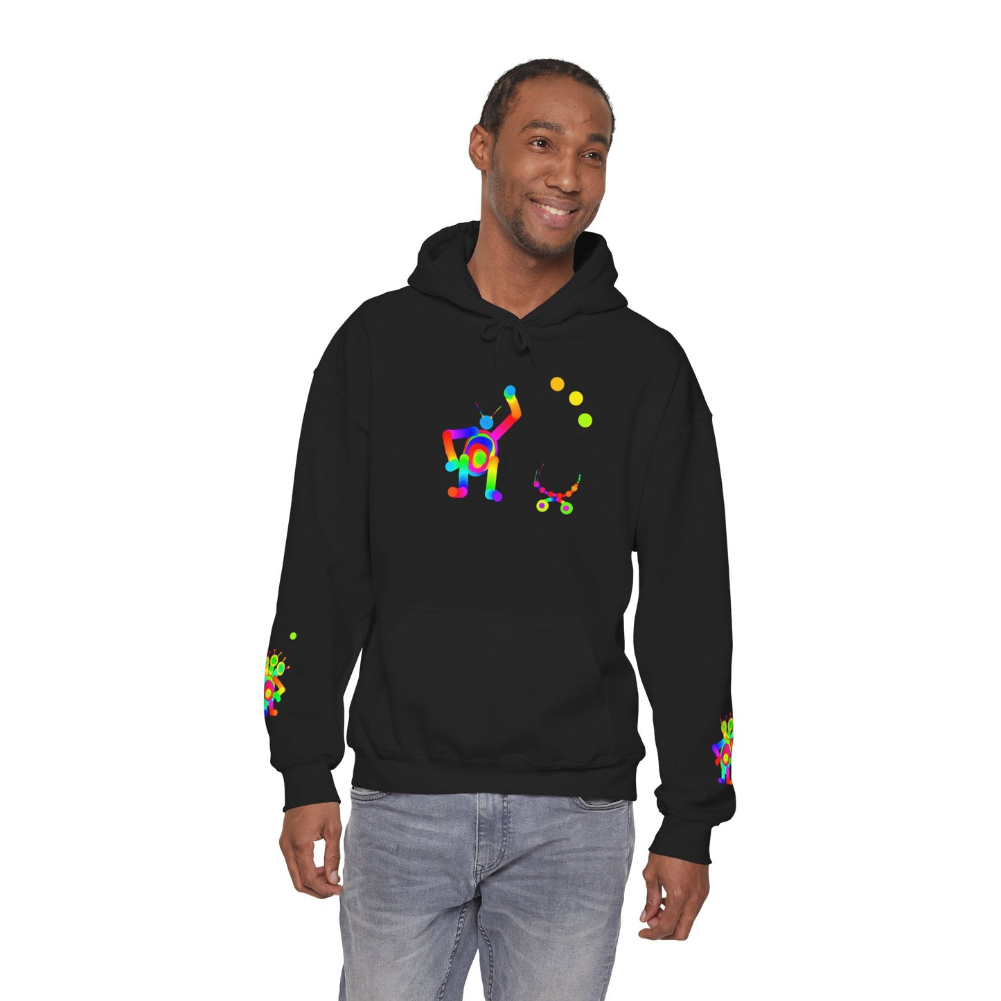 Waving Martian with Little Friend / Unisex Heavy Blend™ Hooded Sweatshirt