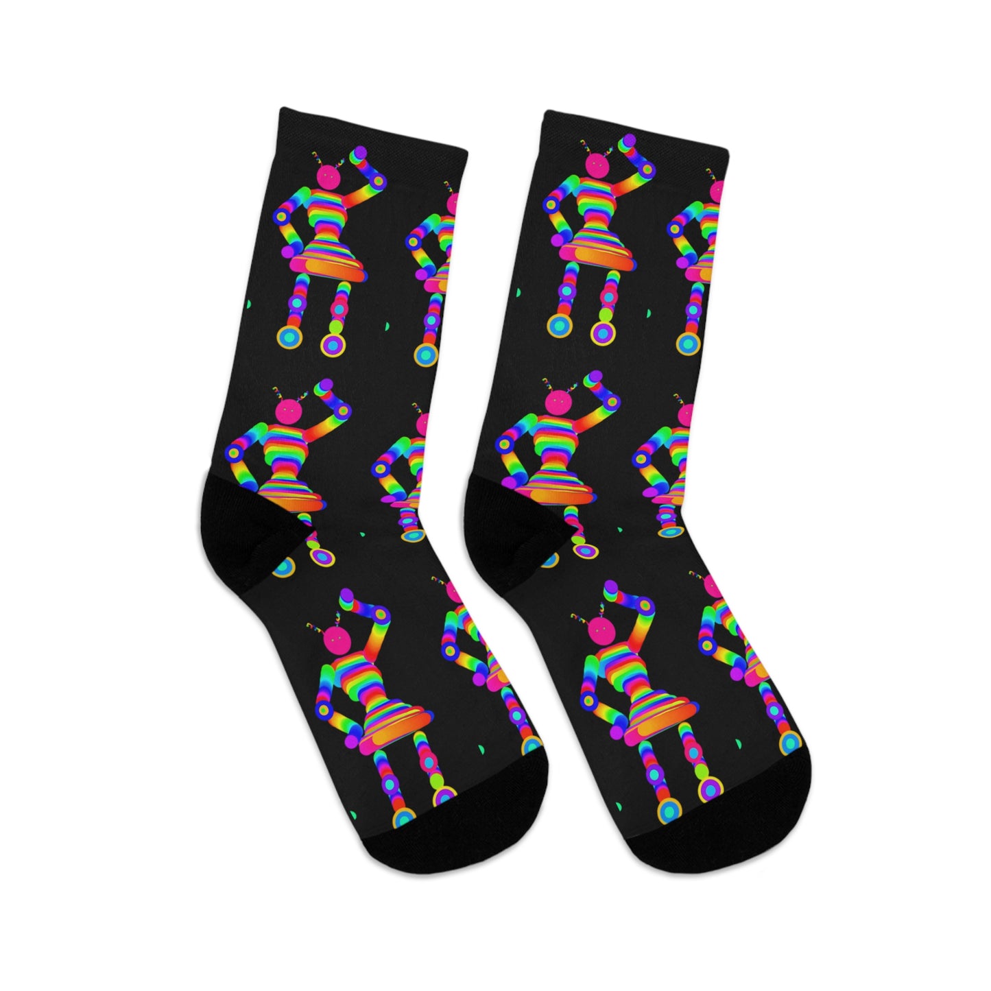 Marty Martians Robot Girl / Black / Recycled Poly Socks