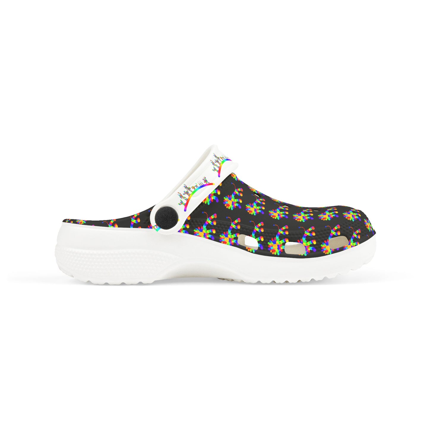 Marty Martians Lion in Black / Kid's EVA Foam Clogs (AOP)