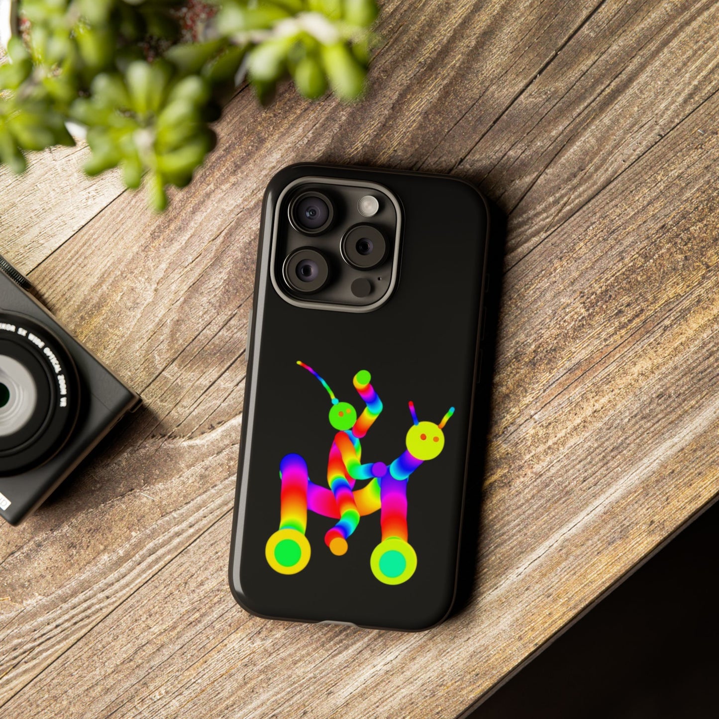 Marty Martians Riding Robot in Black  / Phone Cases
