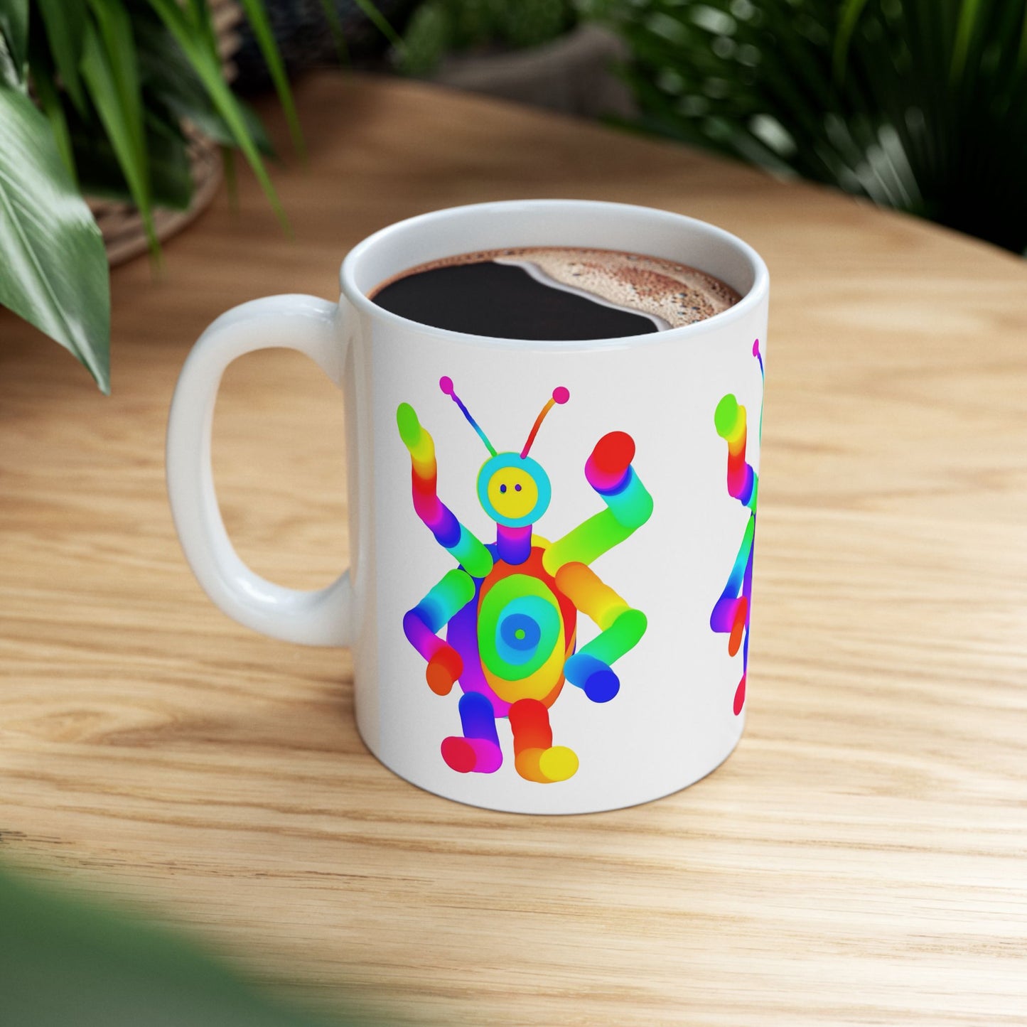 Four Armed Martian Ceramic Mug, (11oz, 15oz)