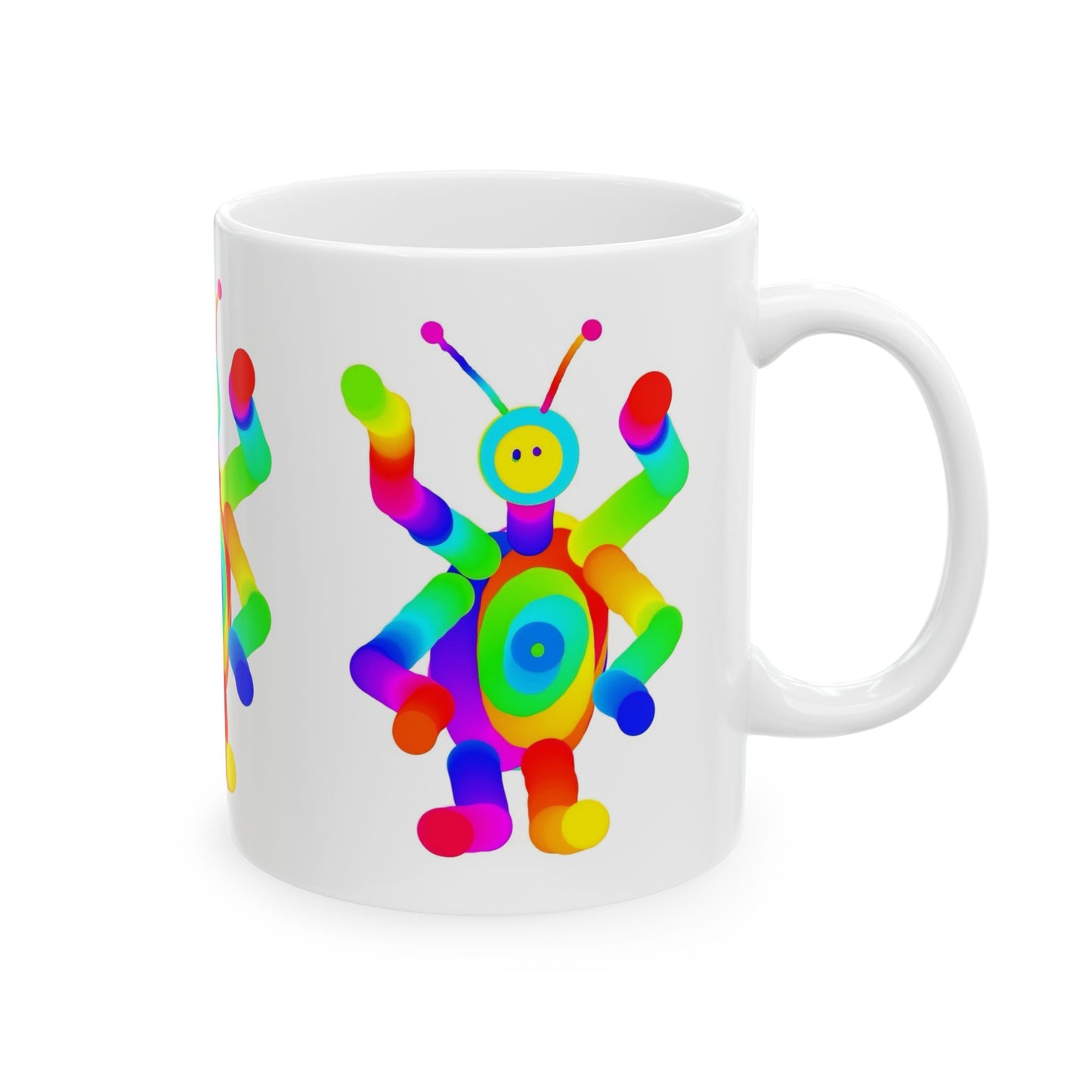 Four Armed Martian Ceramic Mug, (11oz, 15oz)