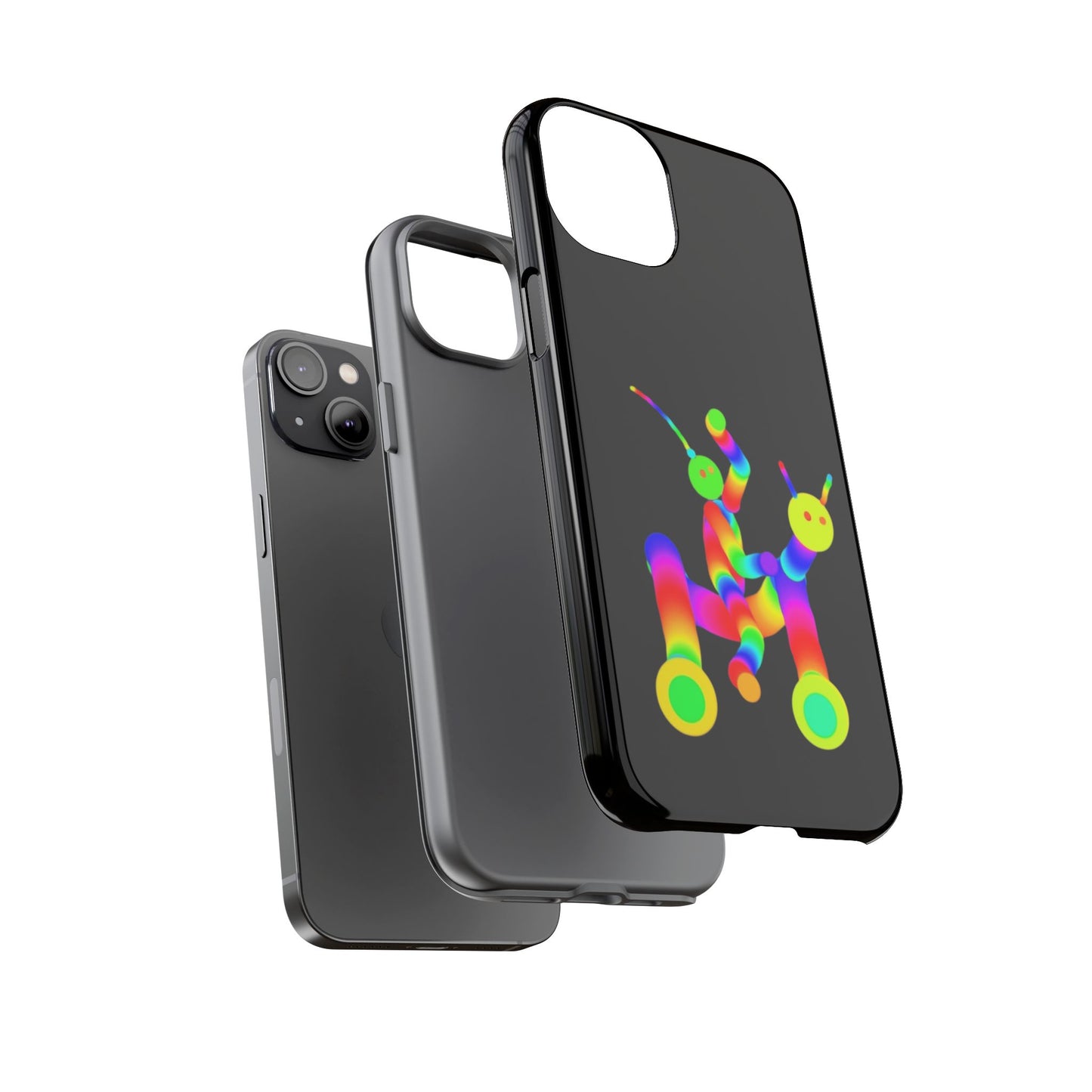 Marty Martians Riding Robot in Black  / Phone Cases