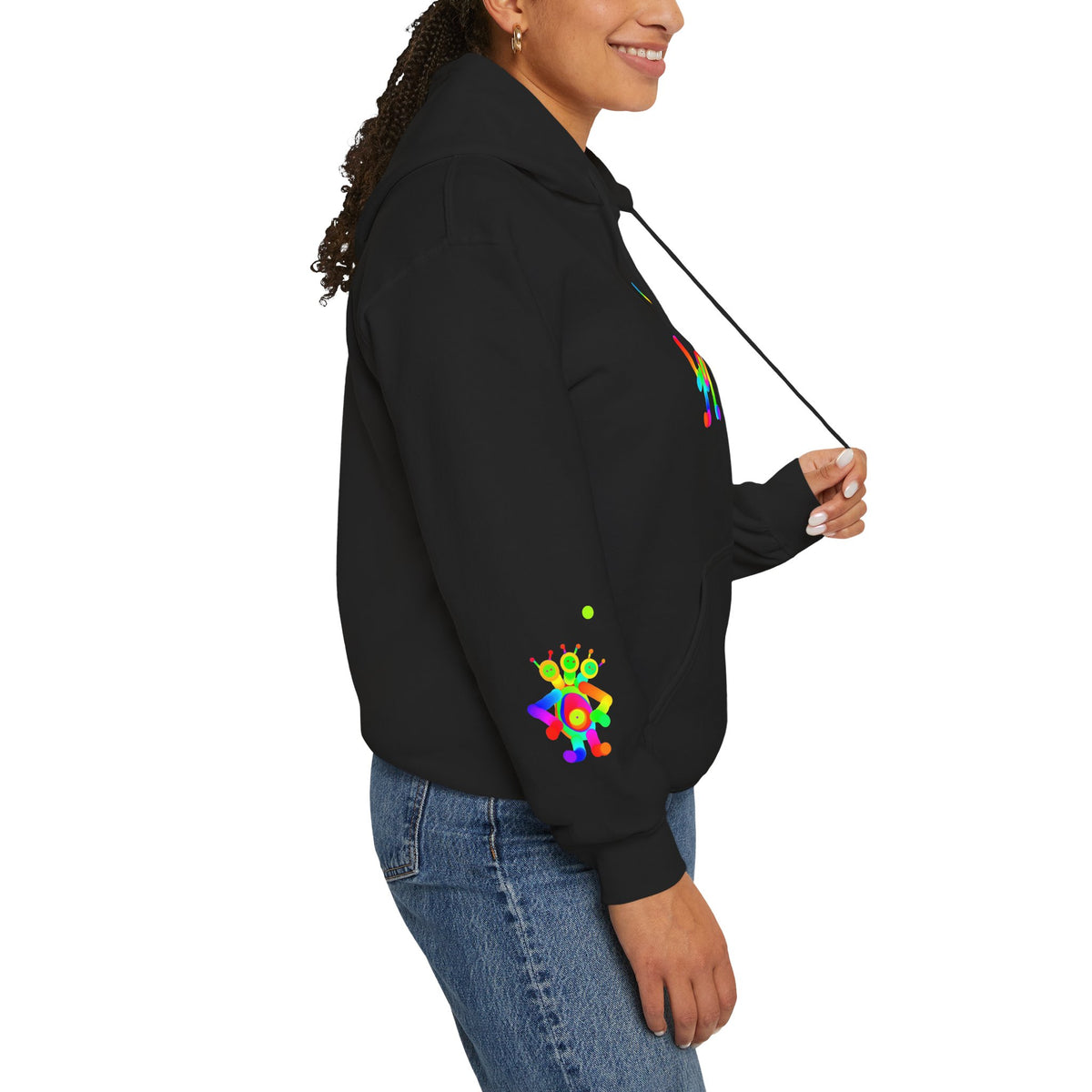 Marty Martians Waving with Little Friend / Unisex Heavy Blend™ Hooded Sweatshirt