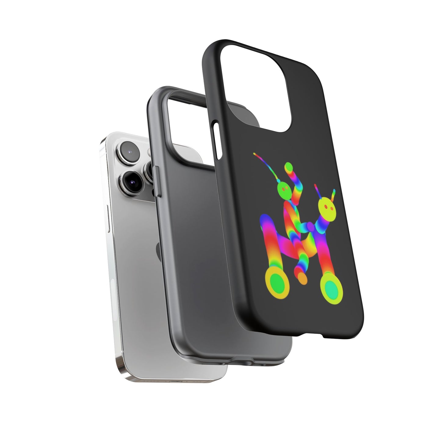 Marty Martians Riding Robot in Black  / Phone Cases