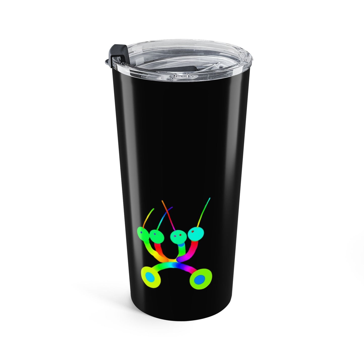 Marty Martians 3 Headed Martian with Robot Friend Black Tumbler 20oz