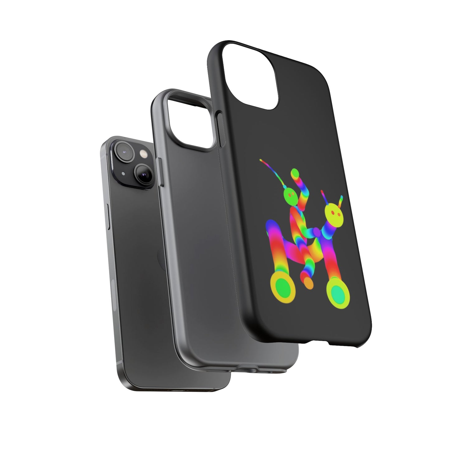 Marty Martians Riding Robot in Black  / Phone Cases
