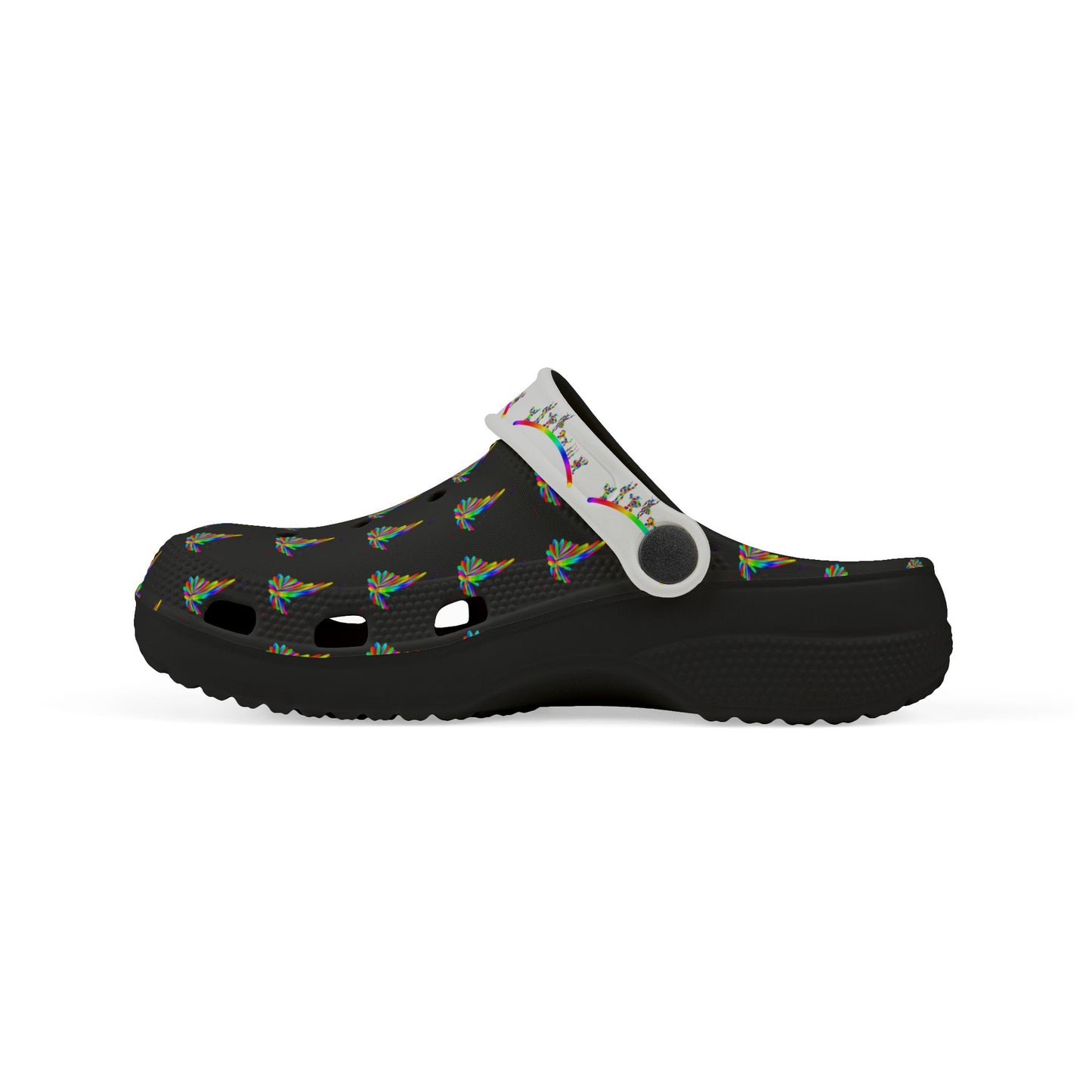 Marty Martians Butterfly in Black / Kid's EVA Foam Clogs (AOP)