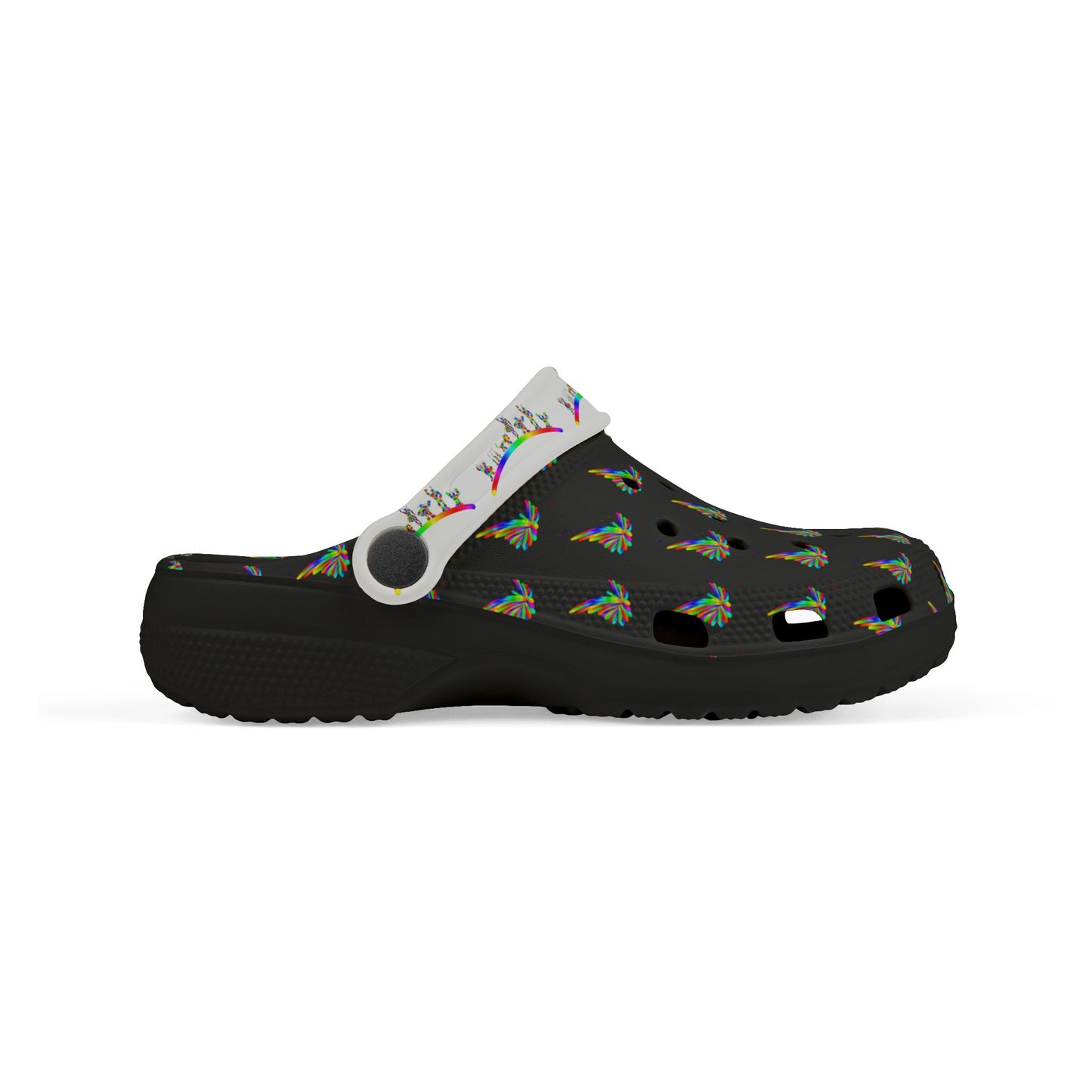 Marty Martians Butterfly in Black / Kid's EVA Foam Clogs (AOP)