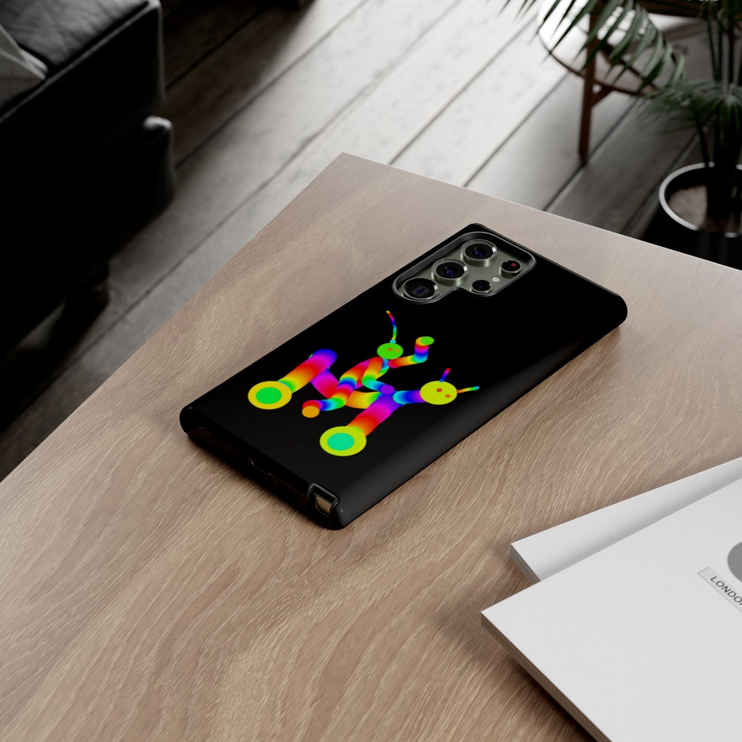 Marty Martians Riding Robot in Black  / Phone Cases