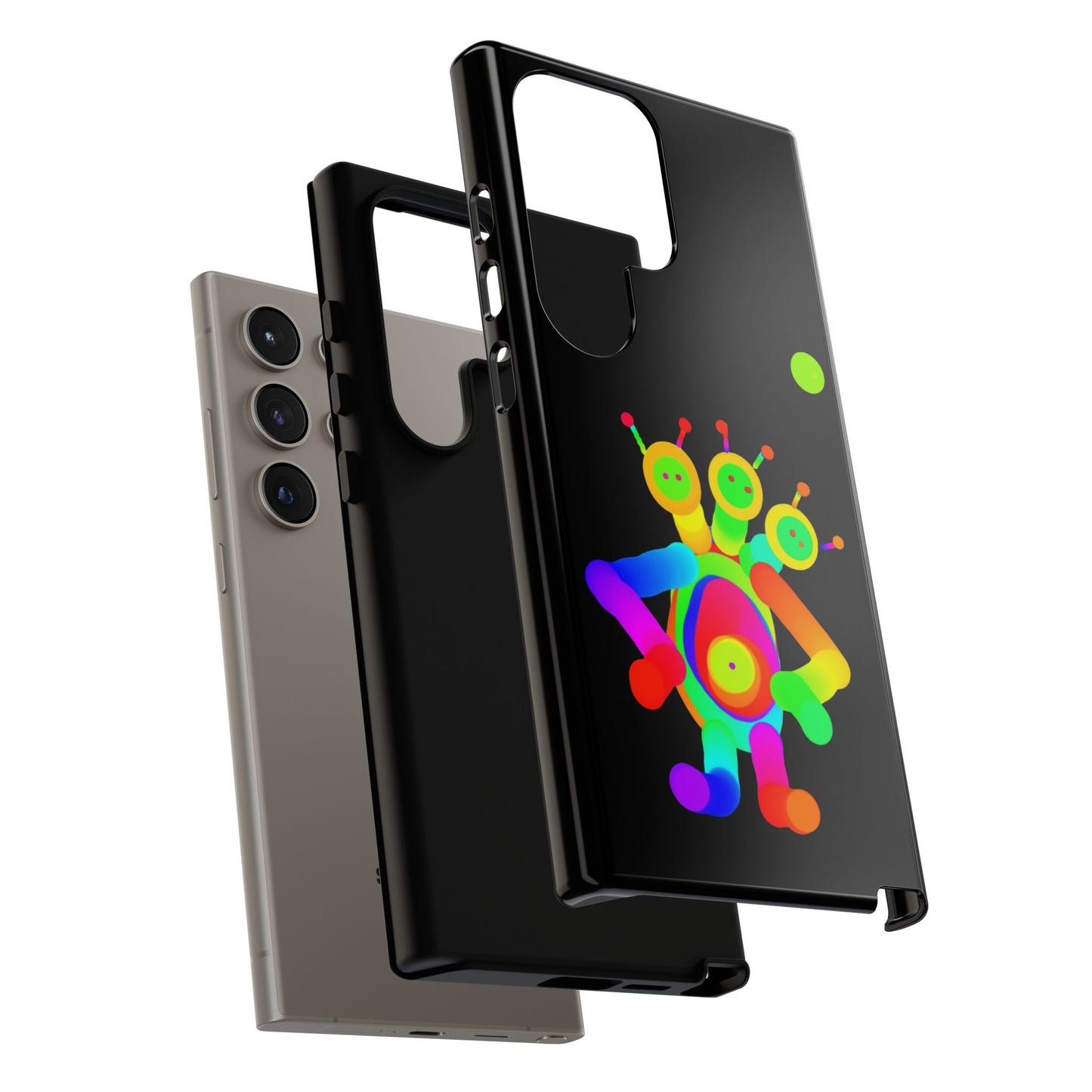 Three Headed Martian with Green Moon / Phone Cases
