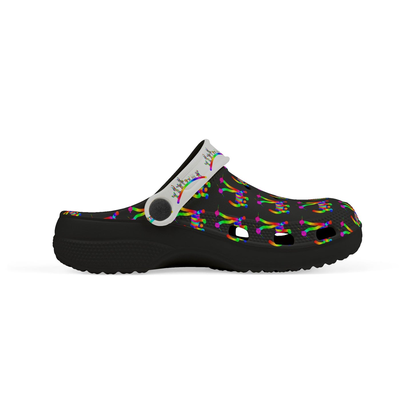 Marty Martians Friend with Two Heads in Black / Kid's EVA Foam Clogs (AOP)