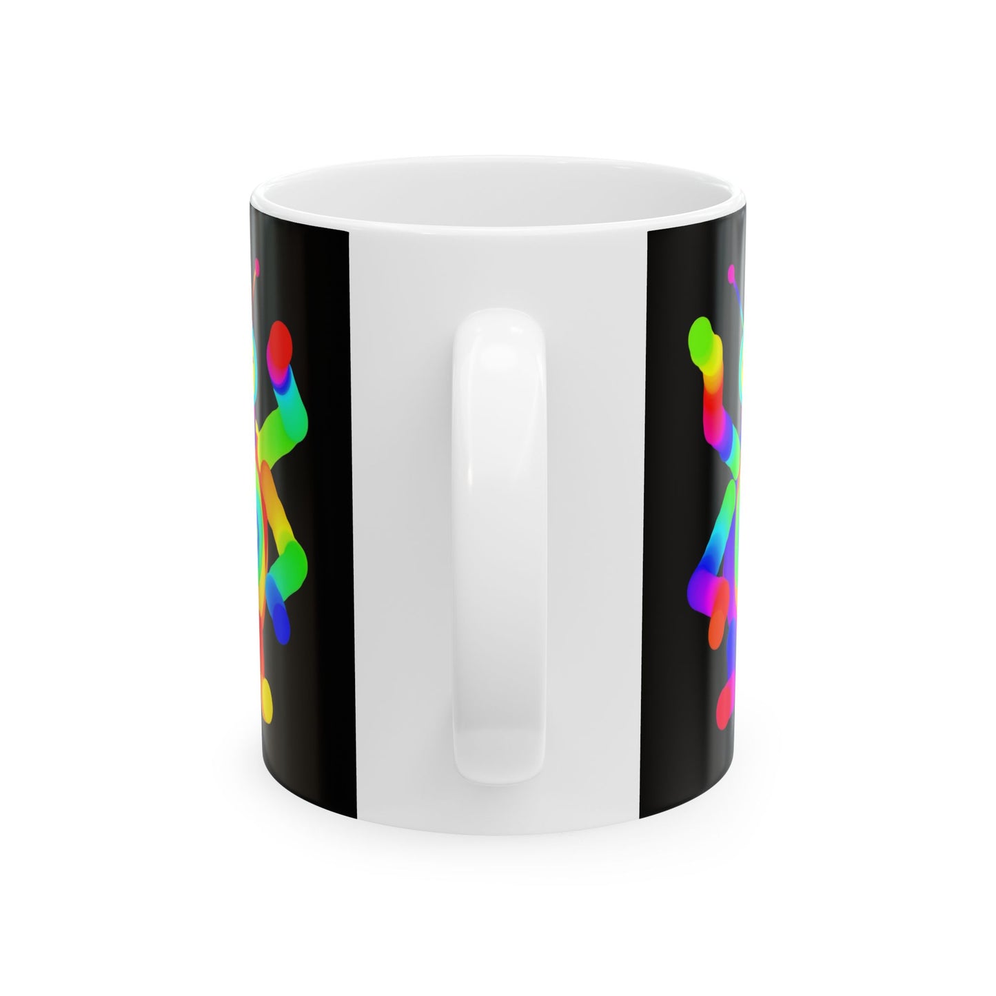 Black Four Armed Martian Ceramic Mug, (11oz, 15oz)