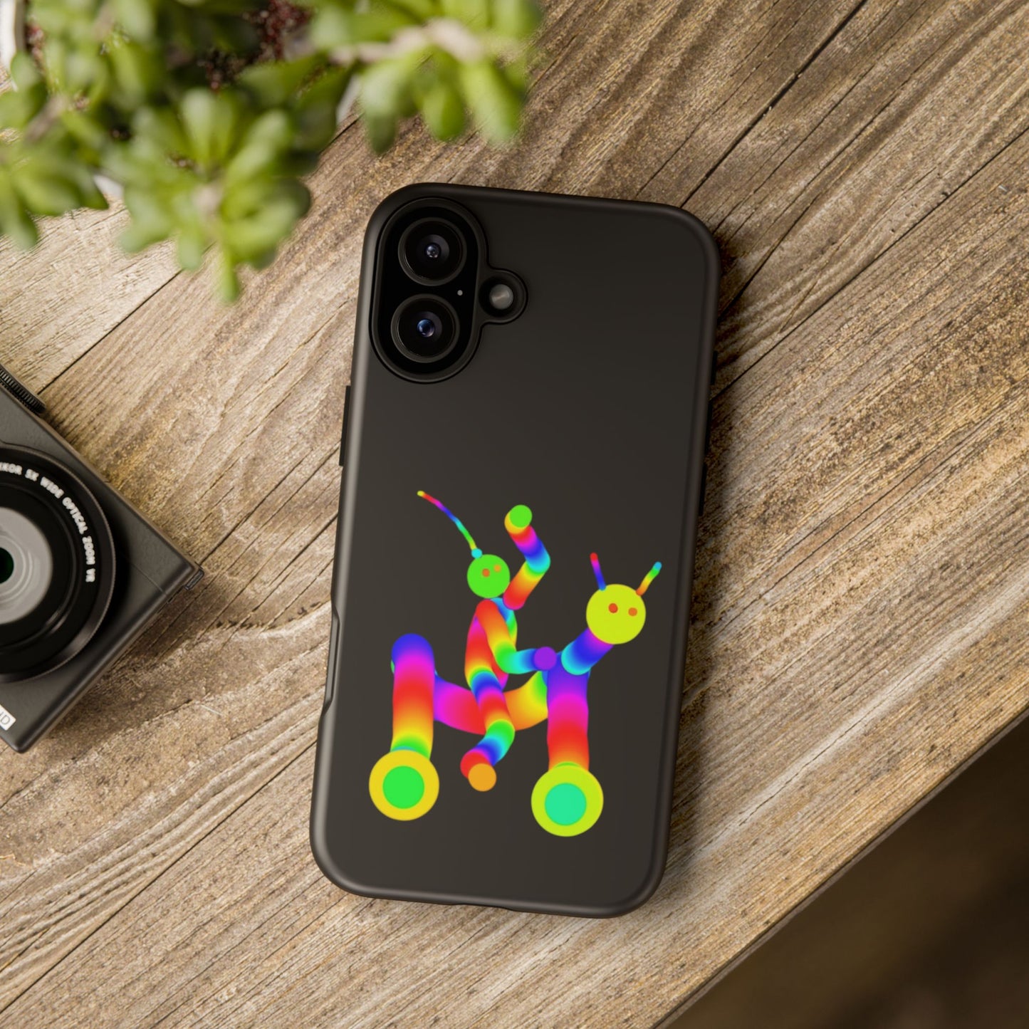 Marty Martians Riding Robot in Black  / Phone Cases