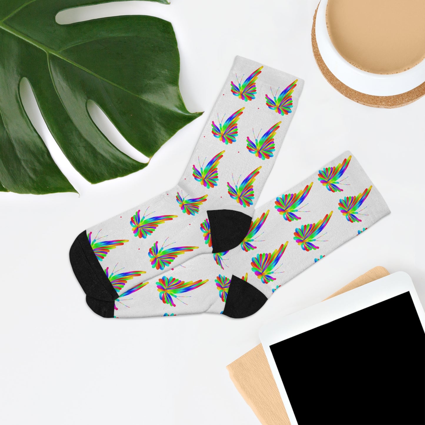 Marty Martians Butterfly / White / Recycled Poly Socks