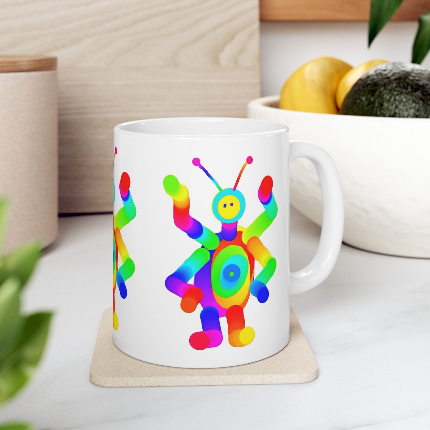 Four Armed Martian Ceramic Mug, (11oz, 15oz)