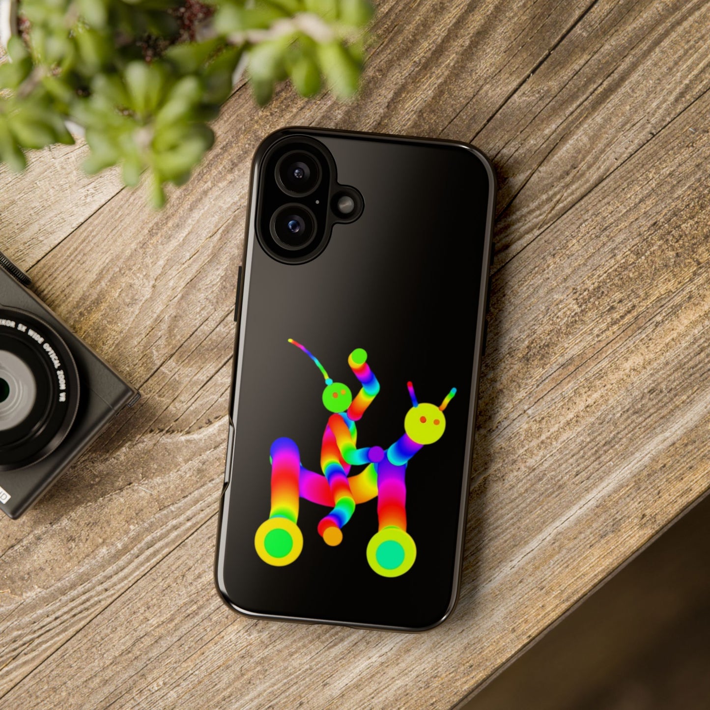 Marty Martians Riding Robot in Black  / Phone Cases