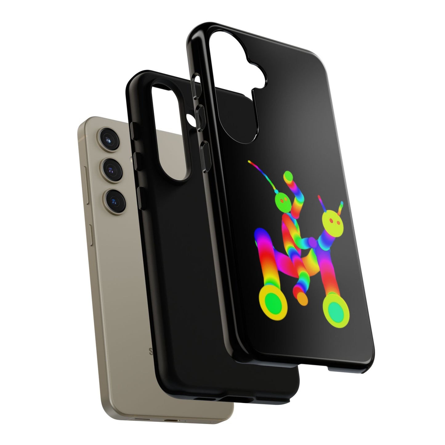 Marty Martians Riding Robot in Black  / Phone Cases