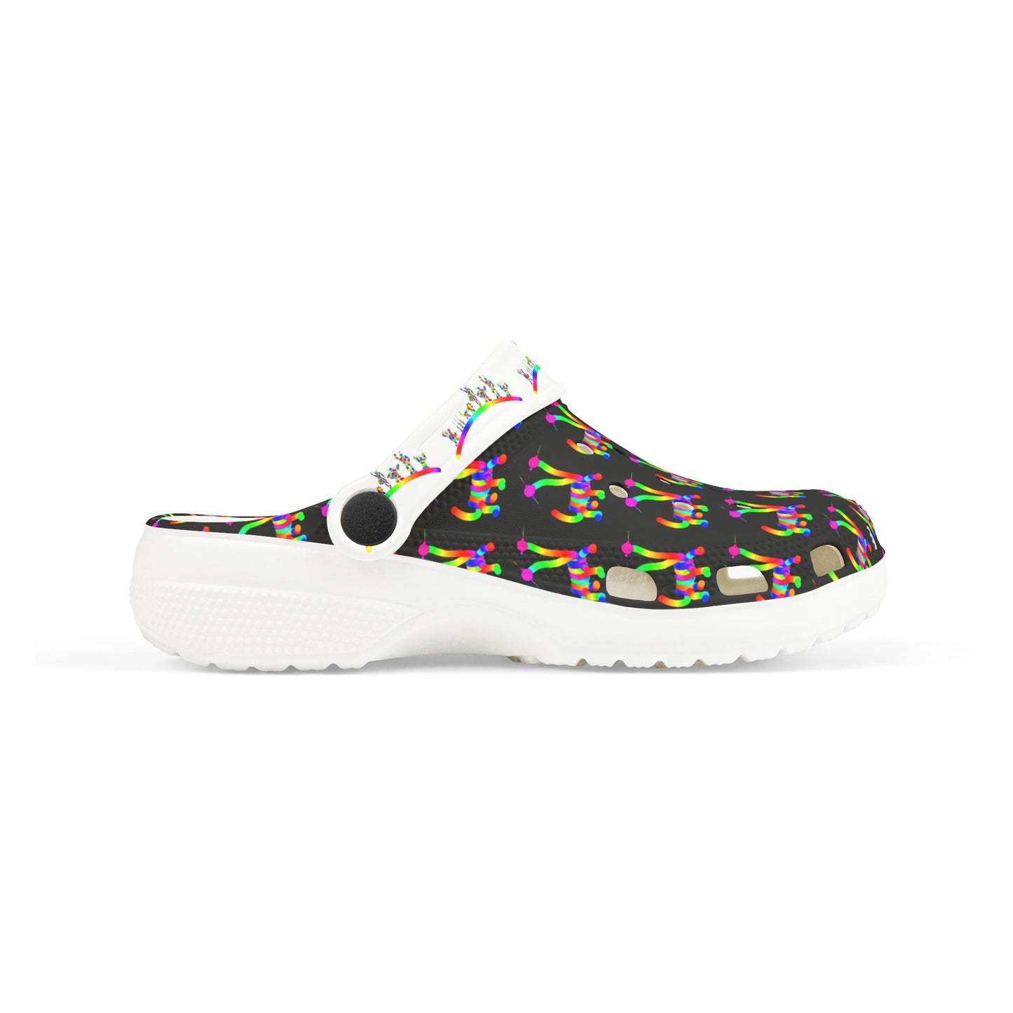 Marty Martians Friend with Two Heads in Black / Kid's EVA Foam Clogs (AOP)