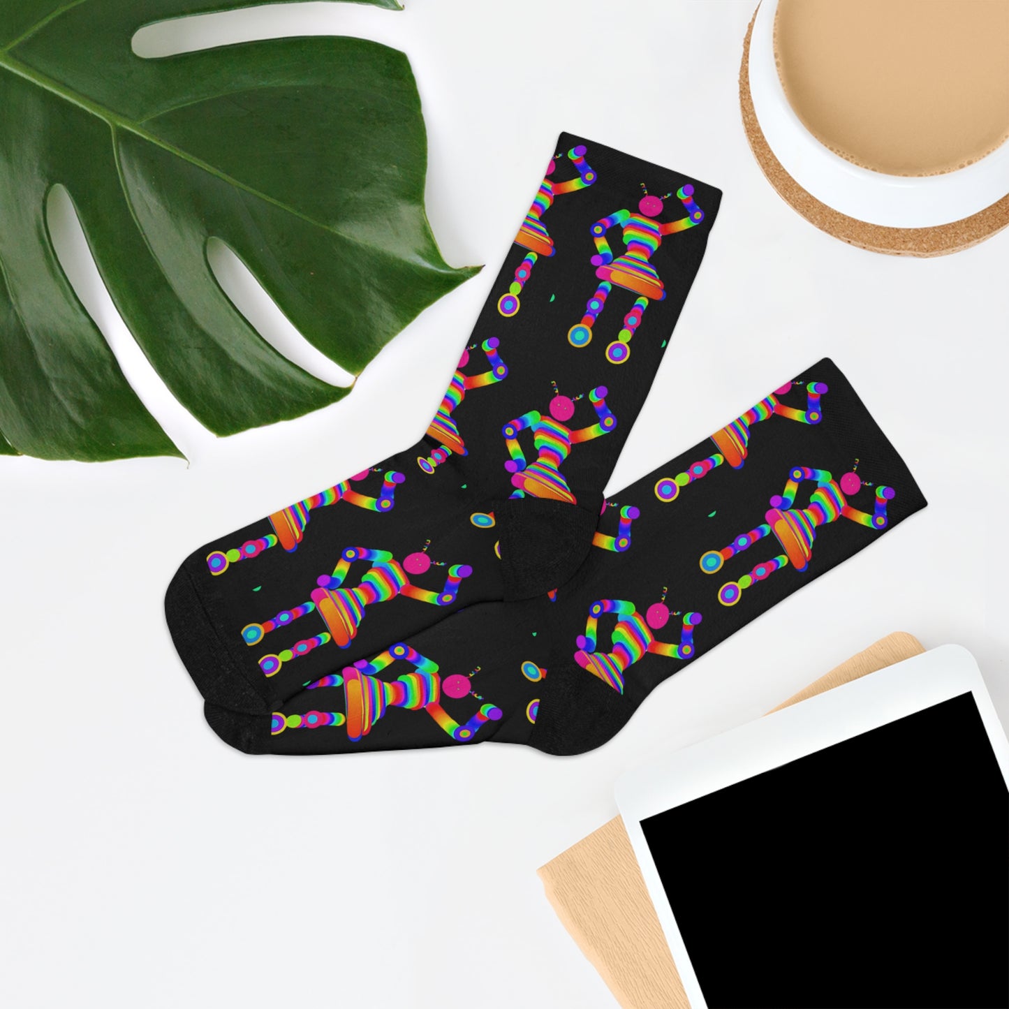 Marty Martians Robot Girl / Black / Recycled Poly Socks