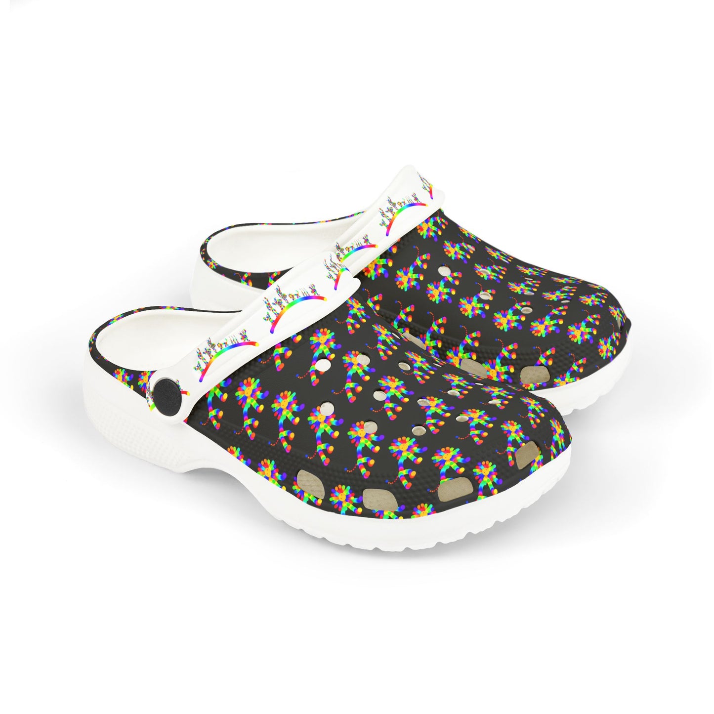 Marty Martians Lion in Black / Kid's EVA Foam Clogs (AOP)