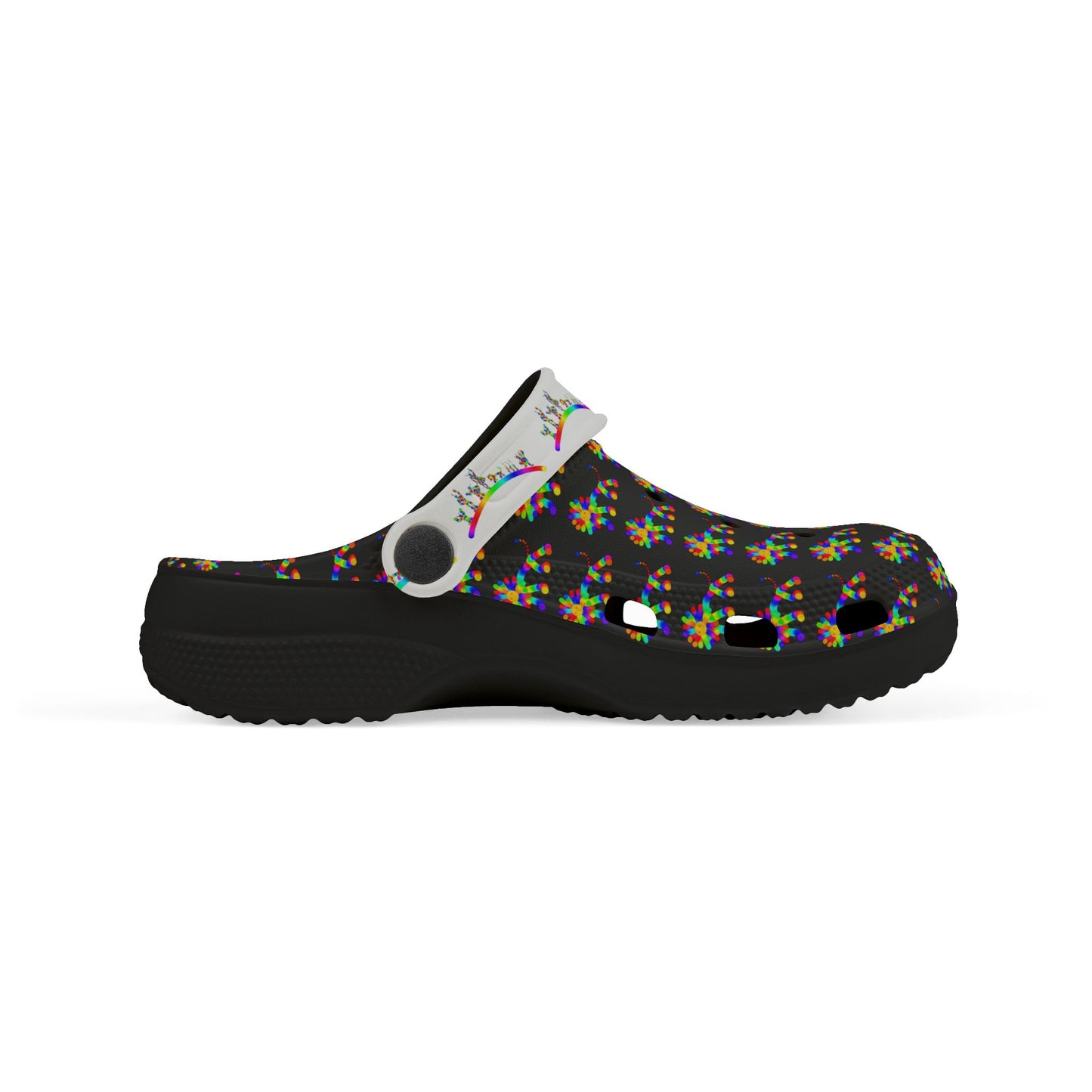 Marty Martians Lion in Black / Kid's EVA Foam Clogs (AOP)
